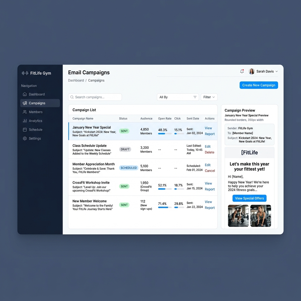 Email Campaigns in WeeksPro
